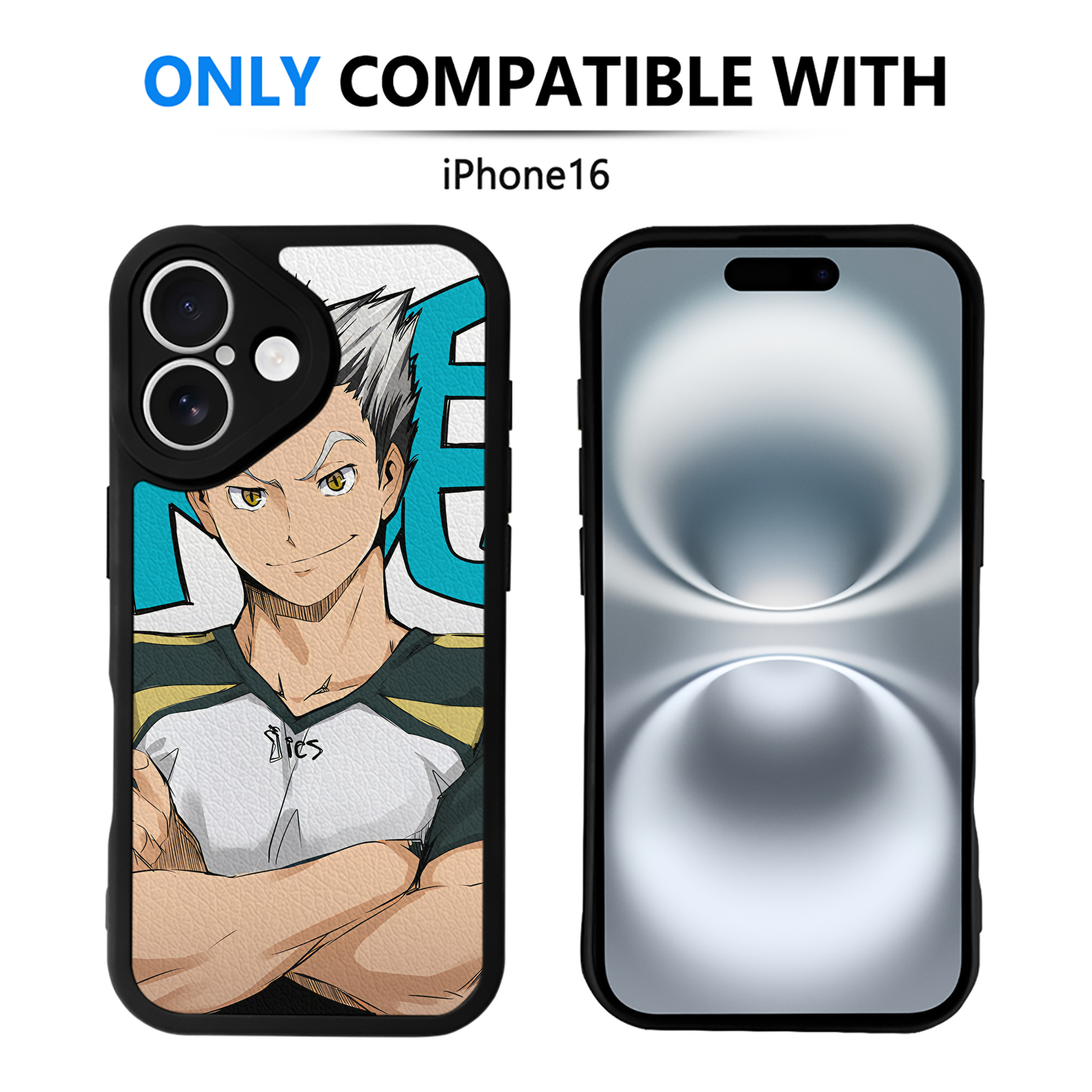 （画像用） ハイキュー!! Haikyu!! 【iPhone 16シリーズ対応】シリコンスマホケース（レザー調） 材質：シリコン
